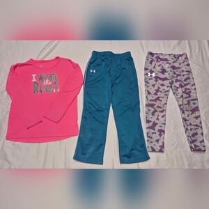 Under Armour Girls' Teal Active Pants - Athletic Kids Bottoms